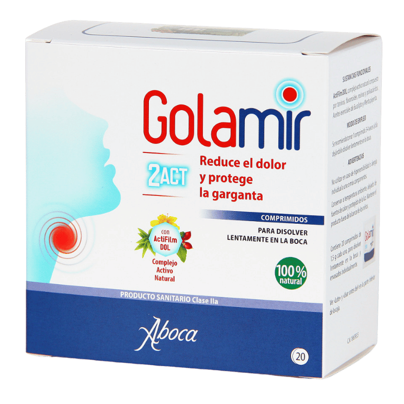Comprimidos bucodispersables Aboca Golamir 2ACT para aliviar el dolor de garganta – Farmacia Campelo