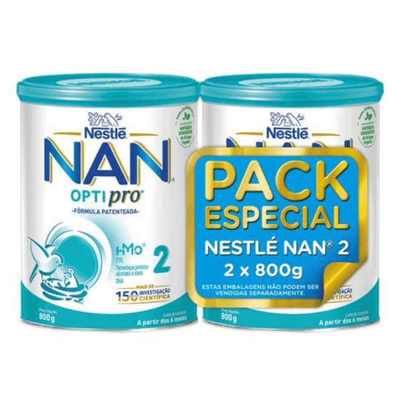 NESTLÉ nan optipro 2 leche de continuación 2x800g – fórmula infantil a partir de 6 meses